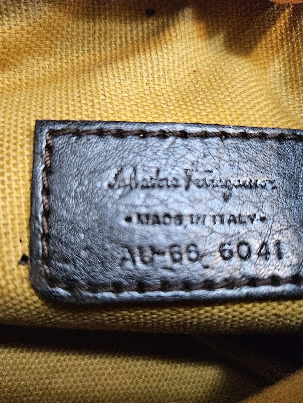 Authentic SALVATORE FERRAGAMO Croc Leather Clutch
